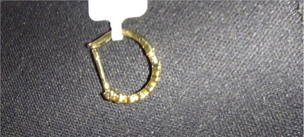 Lady's Yellow 18 Karat Huggie Earrings With 14=0.10Tw Round Diamonds - Image 3