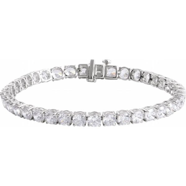 Lady's White 14 Karat Tennis Bracelet Length 7 With 2.09Tw Round G/H Si2 Diamonds