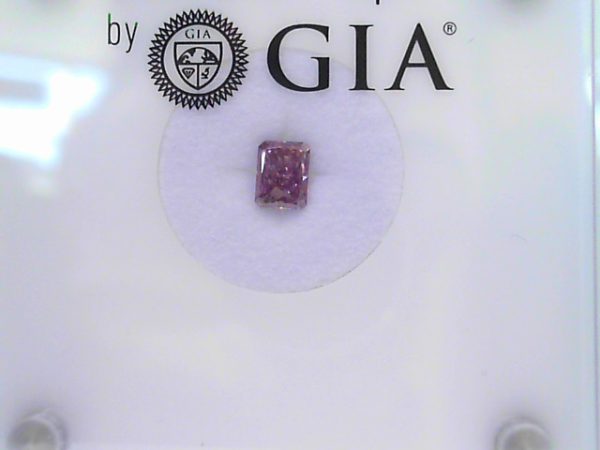 Loose Stones With One 0.59Ct Radiant Si1 Deep Purple Pink Diamond