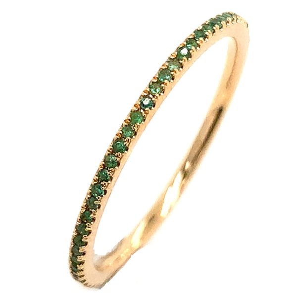 Natural Emerald full anniversary band, 18KT,  60=0.14tw Round, 1.2 Grams