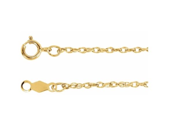 14K Yellow 1.3 mm Rope 18" Chain with spring clasp